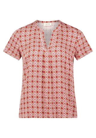CARTOON - Blusenshirt pink/weiß - Gr. - 42