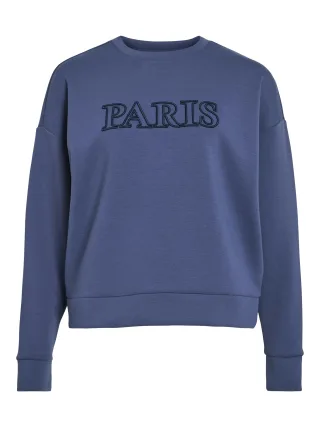 VILA - VIREFLECT CITY O-NECK L/S TOP/LC vintage indigo - Gr. - L