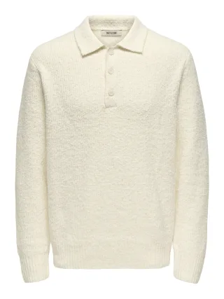 ONLY&SONS - ONSDALE RLX LS POLO KNIT NOOS - Gr. - XXL