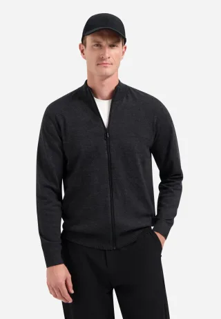 No Excess - Cardigan 2 Coloured Melange dark grey - Gr. - L