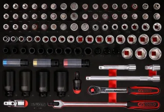 KS Tools 1-2'' Steckschlüssel-Satz in Schaumstoffeinlage, 95-tlg - 811.1095