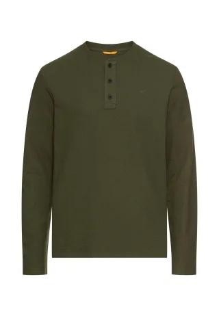 camel active - Henleyshirt aus reiner Baumwolle forest green - Gr. - XXL