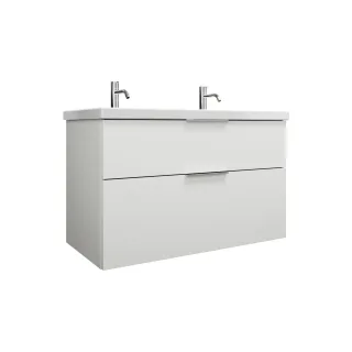 Burgbad Keramik Waschtisch-Set Eqio Weiß Matt/Alpinweiss, SEYR103F6014C0001 SEYR103F6014C0001