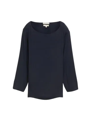 Tom Tailor - Bluse mit Knopfdetail blau - Gr. - 34