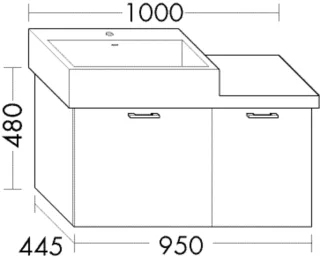 Burgbad Waschtischunterschrank Sys30 PG4 Sana 480x950x445 Sand Ultramatt, WTU953AF5766 WTU953AF5766