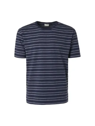 No Excess - T-Shirt Crewneck 2 Coloured Stripes indigo - Gr. - M