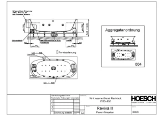 Hoesch Monolith Einbau Whirlwanne iSensi Rechteck 1700x800 mit System Reviva II 3832E.010305004