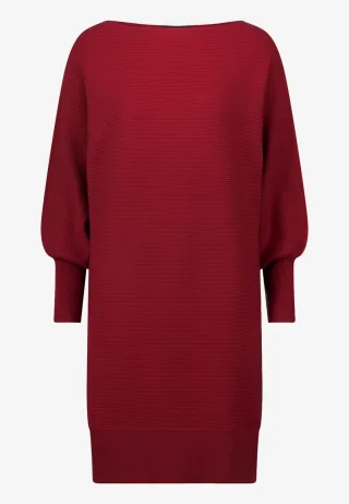 zero - Strickkleid strukturiert U-Boot Ausschnitt cabernet - Gr. - 40