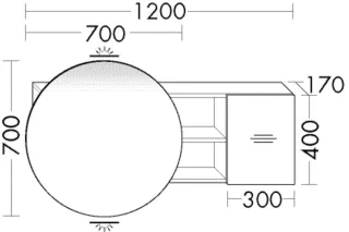 Burgbad Spiegelschrank Coco Melamin 700x1200x170 Basaltgrau Matt, SPRM120LF3945 SPRM120LF3945