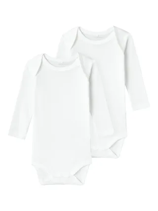 NAME IT - NBNBODY 2P LS SOLID WHITE NOOS bright white - Gr. - 68
