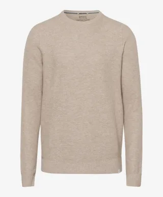 BRAX - Pullover in Baumwoll-Leinen-Mix braun - Gr. - XXL