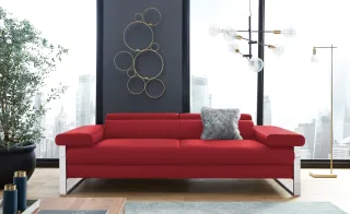 W.SCHILLIG 2-Sitzer "finn" German Design Award 2016, Fußgestell Chrom glänzend, Breite 230 cm