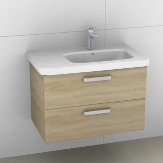 Artiqua 411 Waschtischunterschrank für DuraStyle 232680 Becken rechts Castello Eiche quer NB, 411-WU 411-WU2L-D43-7136-426