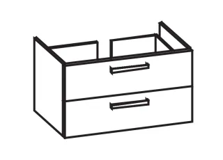 Artiqua 413 Waschtischunterschrank für Xeno 126290, 126291 Anthrazit Hochglanz, 413-WU2L-K93-7015-51 413-WU2L-K93-7015-51