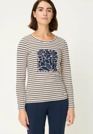 Olsen - T-Shirt Long Sleeves classic beige melang - Gr. - 44