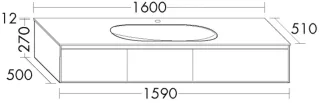 Burgbad Glas Waschtisch-Set rc40 Sand Ultramatt/Weiß Hochglanz, SGAR160F5757A0031 SGAR160F5757A0031