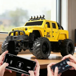 1/64 2.4G Mini Alloy RC Car Three Speed Desktop Off-Road Climbing Truck Suppprt App Remote Control LED Light Vehicles Mo