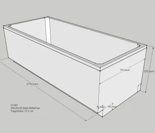 Neuesbad Wannenträger für Bette Free 180x80 SW11465