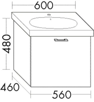 Burgbad Waschtischunterschrank Sys30 PG3 Diago 480x560x460 Schilf Matt, WVYZ056F3354 WVYZ056F3354