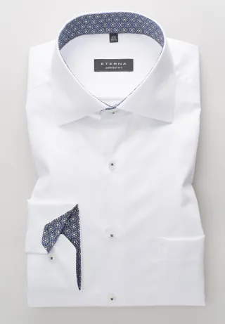 ETERNA - Hemd Twill Langarm weiß - Gr. - 43/Langarm - 65cm