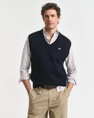 Gant Pullunder "CLASSIC COTTON VEST" V-Ausschnitt, regular fit