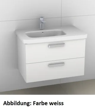 Artiqua 411 Waschtischunterschrank für DuraStyle 232580 Becken links Oxid Hellgrau quer, 411-WU2L-D4 411-WU2L-D42-7183-721