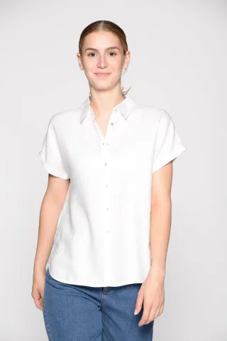 IN LINEA - Bluse, Hemdkragen, 1/2-Arm 101 white - Gr. - 44
