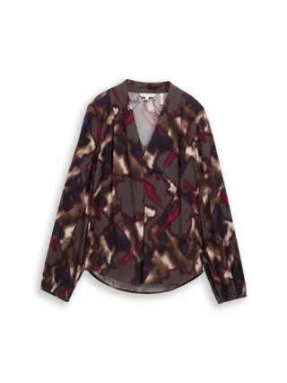 Tom Tailor - Bluse mit Muster braun - Gr. - 36