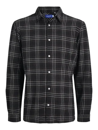 JACK&JONES - JORJOSHUA FLANNEL CHECK SHIRT LS LN pirate black - Gr. - L