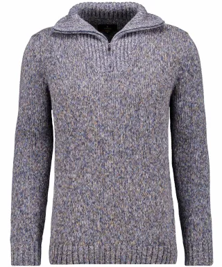 RAGMAN - Strickpullover mit Troyer-Kragen blau - Gr. - XXL