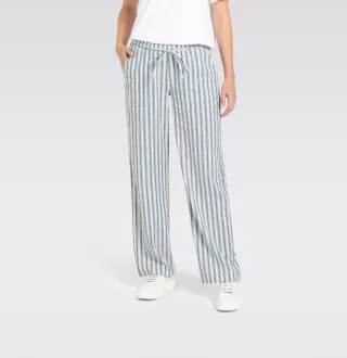 MAC - MAC JEANS - CHIARA BELT, Pure linen blau - Gr. - 38/30