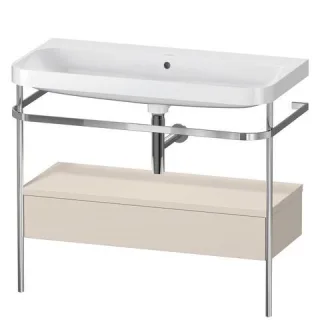 Duravit Happy D.2 Plus c-shaped Set mit Metallkonsole und Schubkasten Taupe Supermatt 975x490x850 mm HP4843N8383