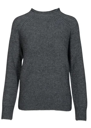 CLARINA - Stehbund-Pullover, 1/1 Arm,uni anthra mel. - Gr. - 44