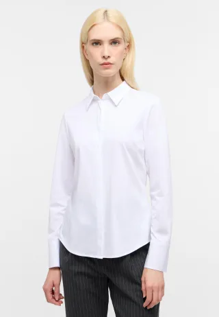 ETERNA - Japanese Knitted Single-Jersey Langarm weiß - Gr. - 44/Langarm