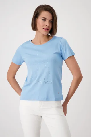 monari - T-Shirt mit Strassschrift spring water - Gr. - 42