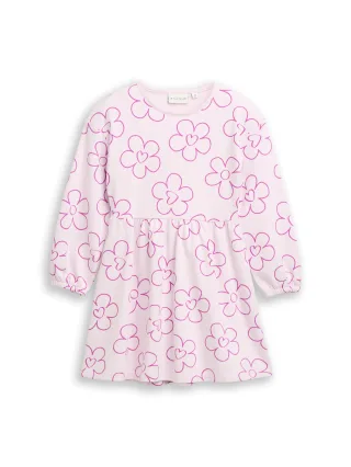 tom tailor kids - Sweatshirt-Kleid mit Blumenmuster neon lilac flower print - Gr. - 116/122