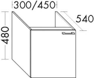 Burgbad Unterschrank Sys30 PG4 Sana 480x450x540 Eiche Hellgrau, UT0451RF3446 UT0451RF3446