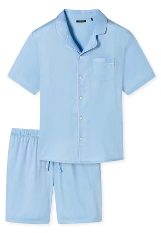 SCHIESSER - Pyjama kurz hellblau - Gr. - 48