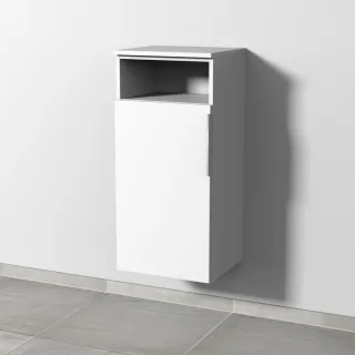 Sanipa 3way Mittelschrank mit 1 Tür und 1 offenem Fach, Weiß-Soft, UM13443 UM13443