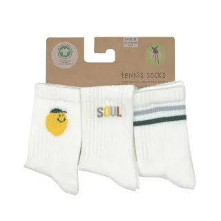 Lässig Tennis Socken GOTS 3er Pack 12-24 Monate Lemon