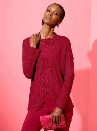 creation L Ajourstrickjacke