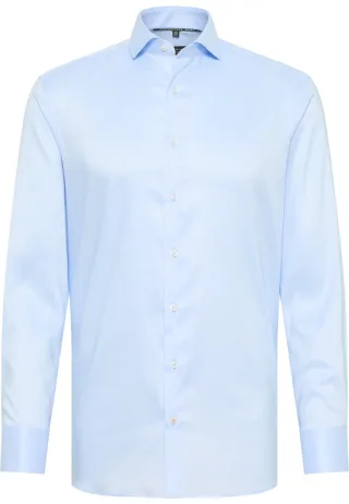 ETERNA - Hemd mit Natté-Stretch blau - Gr. - 38