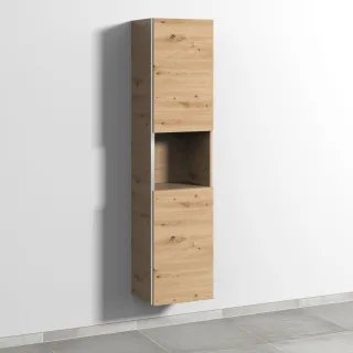 Sanipa 3way Hochschrank mit 2 Türen und 1 offenem Fach, Eiche Natural-Touch BR11785