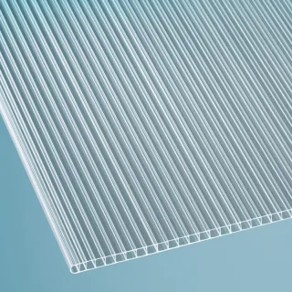 Polycarbonat Doppelstegplatte | 10 mm | Breite 2100 mm | glasklar