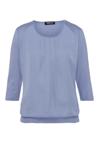 FRANK WALDER - Blusenshirt NOS mit doppeltem Vorderteil dusty blue - Gr. - 50