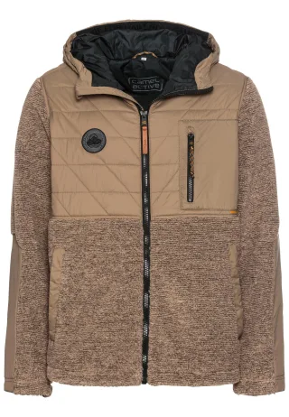 camel active - Teddyjacke im Materialmix wood - Gr. - 54