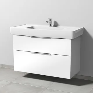 Sanipa 3way Waschtischunterbau zu Laufen Pro A Waschtisch mit 2 Auszügen, Weiß-Glanz UF75978