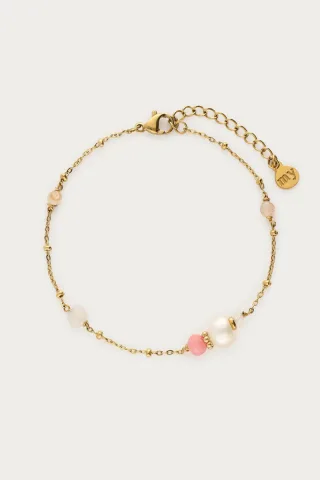 My Jewellery - Armband feine Kette Perlen gold - Gr. - OS