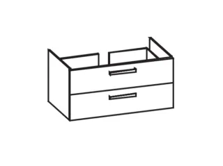 Artiqua 412 Waschtischunterschrank für Connect Air E0274, Anthrazit Hochglanz, 412-WU2L-I63-7015-51 412-WU2L-I63-7015-51
