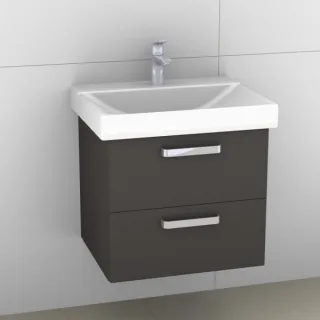 Artiqua 413 Waschtischunterschrank für Xeno 2 500530 (ehem. 127060) Stahlgrau, 413-WU2L-K128-7142-88 413-WU2L-K128-7142-88